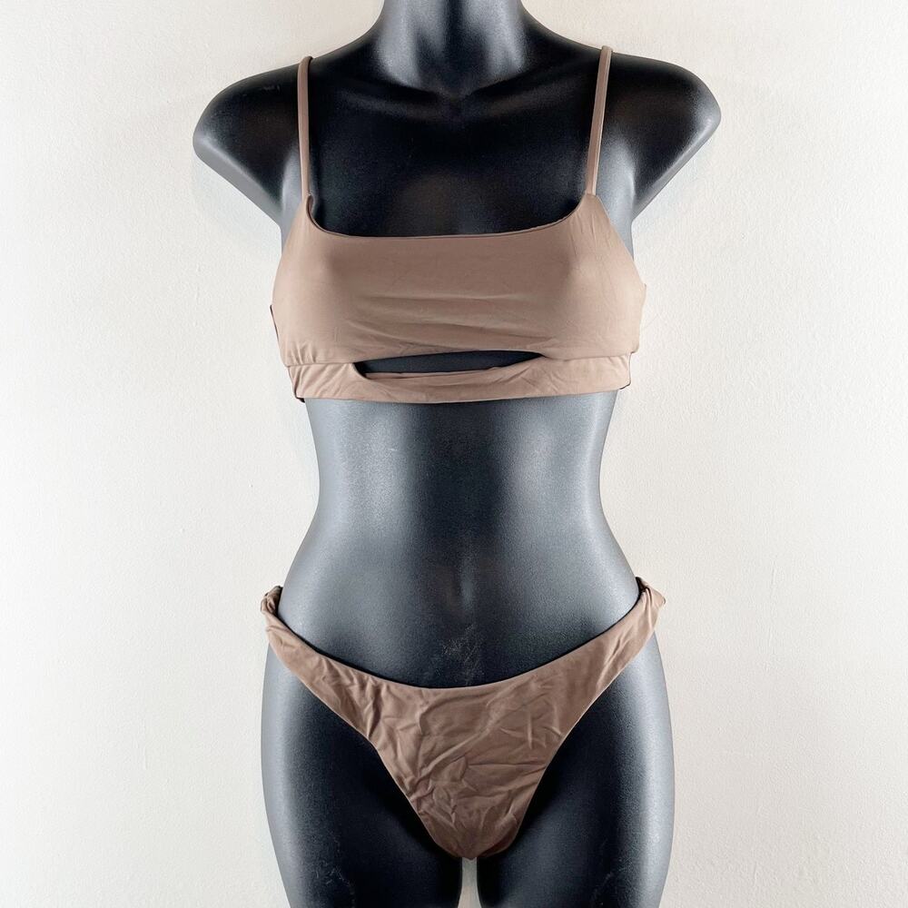 Toast Swim Cutout Two Piece Bikini Swimsuit Brown S / M